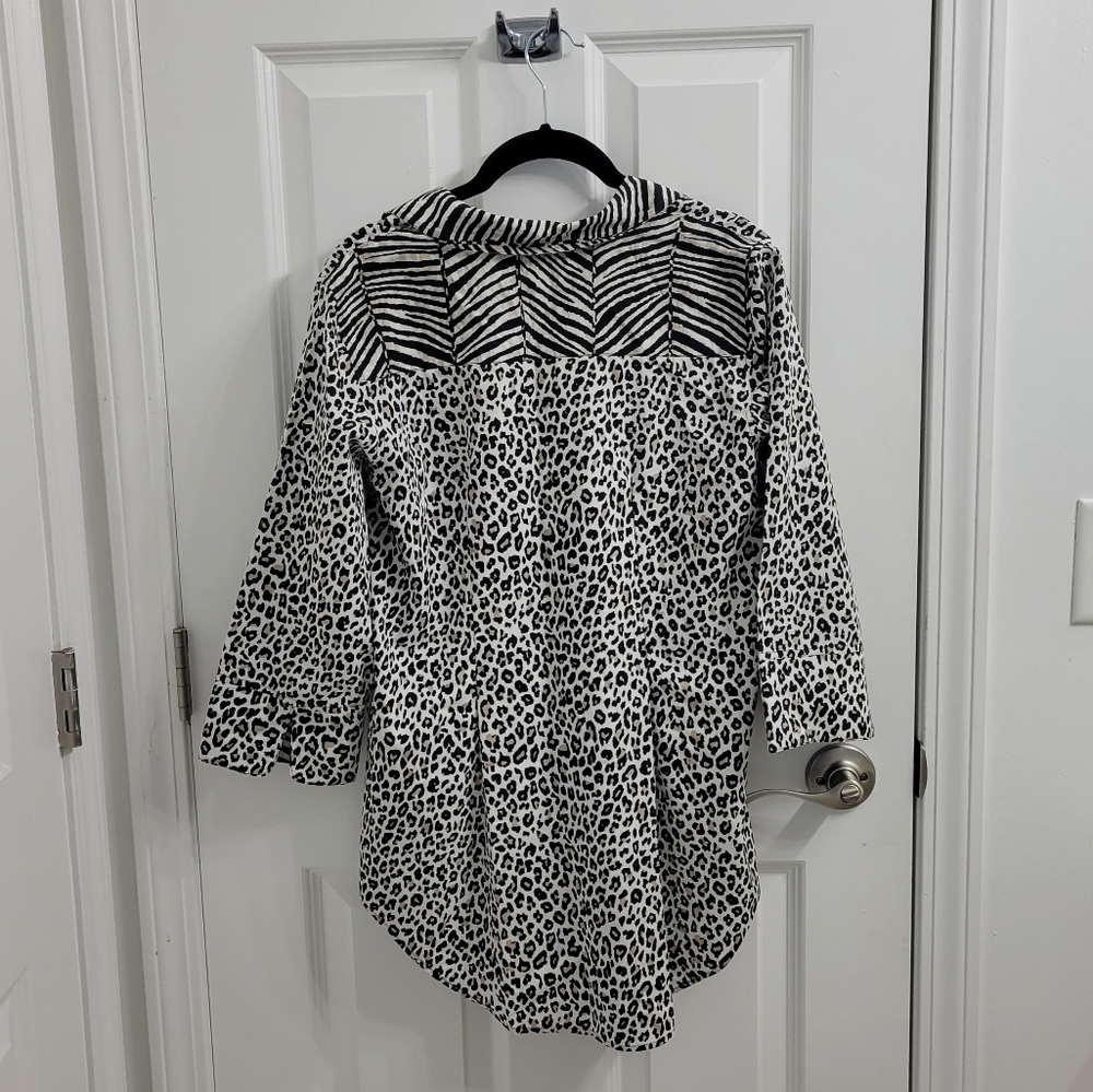 Chicos Cheetah Chic Chena Button Down - image 2